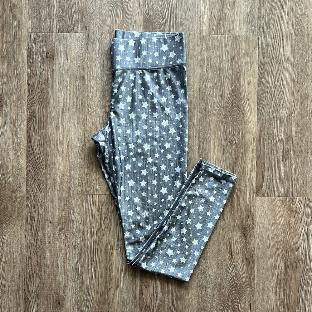 TEREZ North Star High Waist Leggings Grey & White Size Medium Workout